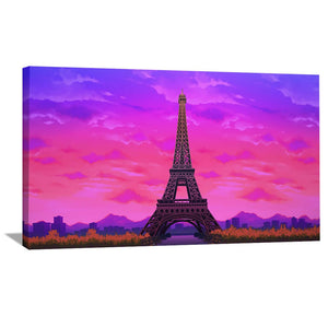 Twilight Paris Canvas Art Clock Canvas