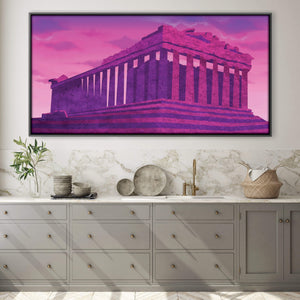 Twilight Parthenon Canvas Art Clock Canvas