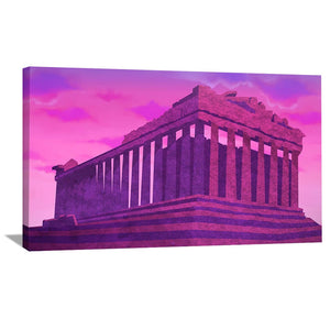 Twilight Parthenon Canvas Art Clock Canvas