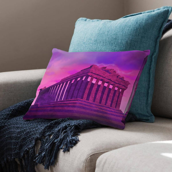 Twilight Parthenon Cushion Cushion 48 x 33cm Clock Canvas