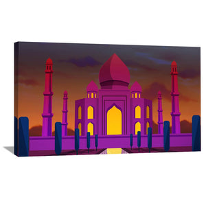 Twilight Taj Mahal Canvas Art Clock Canvas