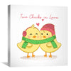 Two Chicks in Love Canvas Art Clock Canvas