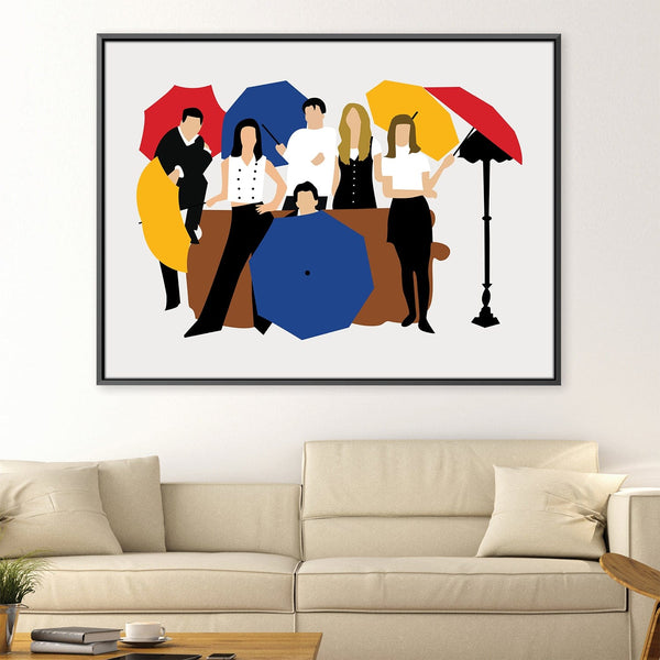 Umbrella Friends Canvas Art Clock Canvas