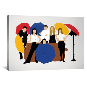 Umbrella Friends Canvas Art 45 x 30cm / Unframed Canvas Print Clock Canvas