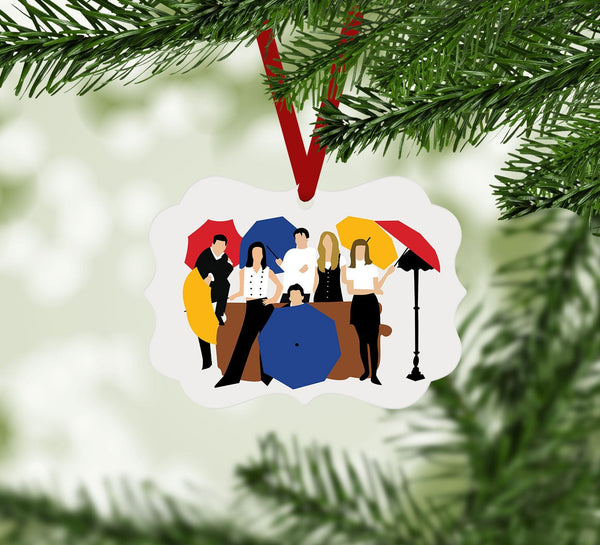 Umbrella Friends Ornament Christmas Ornament Victorian 10.8 x 8cm Clock Canvas