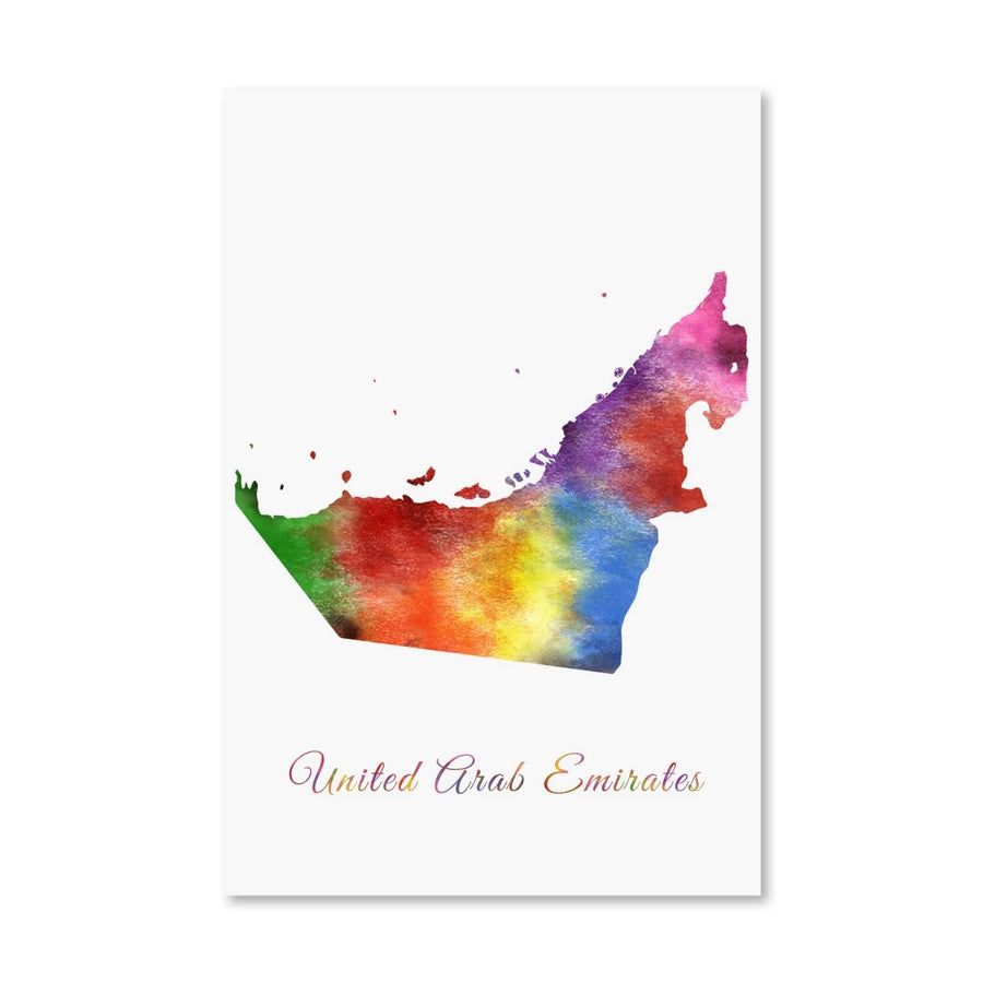United Arab Emirates Rainbow Canvas Art Clock Canvas