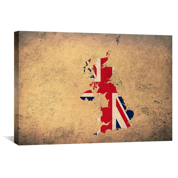 United Kingdom Canvas Art 45 x 30cm / Unframed Canvas Print Clock Canvas