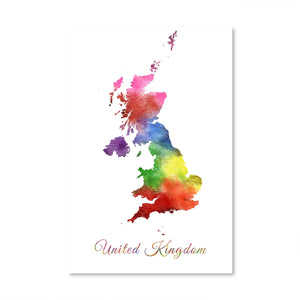 United Kingdom Rainbow Canvas Art Clock Canvas