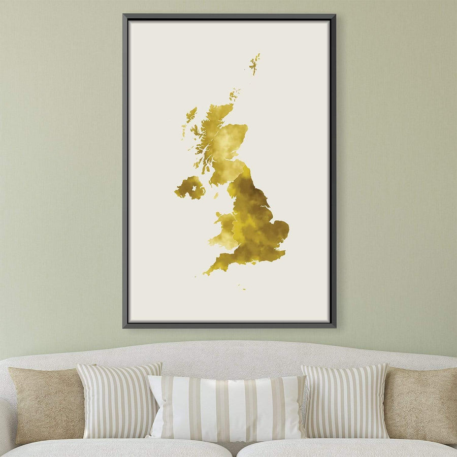 United Kingdom Watercolor Canvas Art Clock Canvas