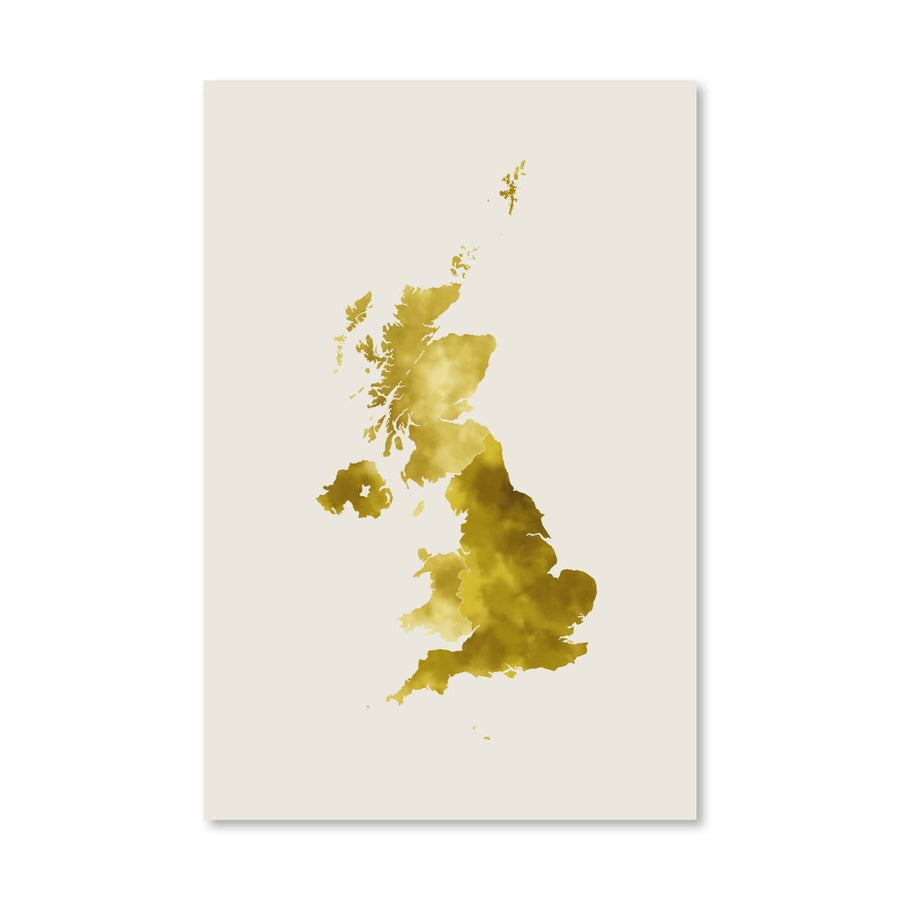 United Kingdom Watercolor Canvas Art Clock Canvas
