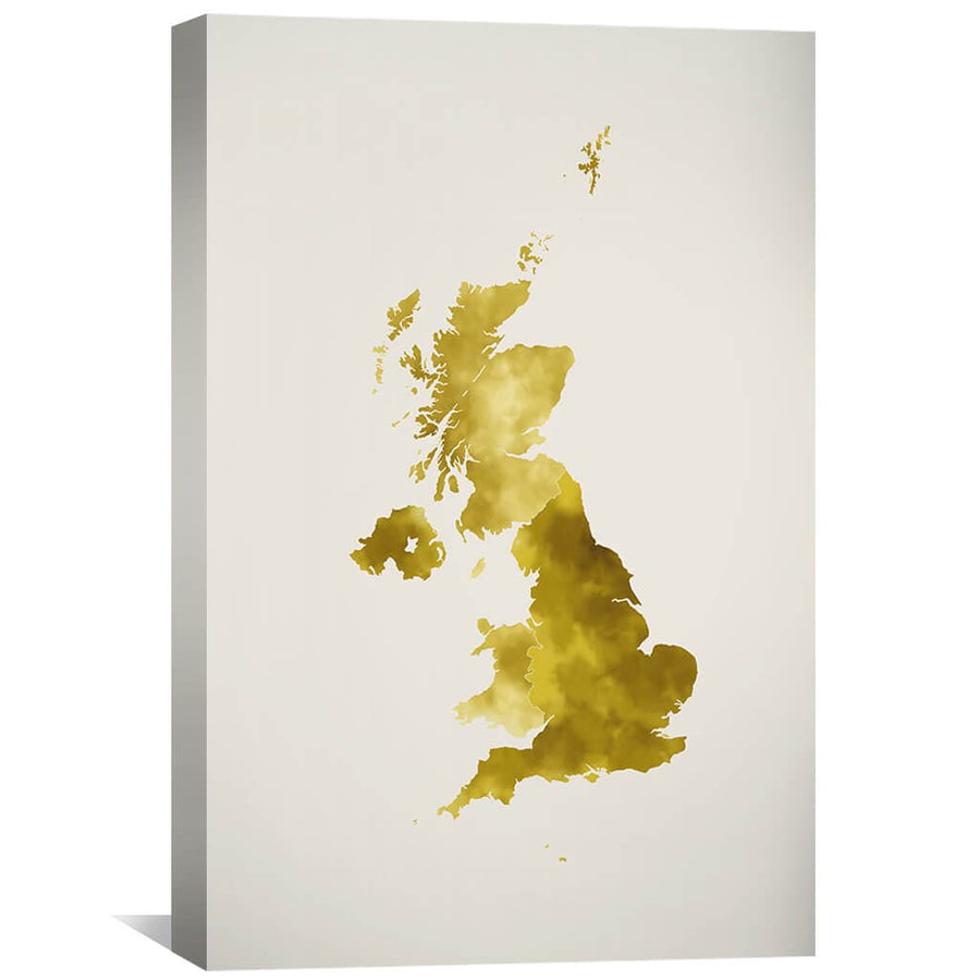 United Kingdom Watercolor Canvas Art 30 x 45cm / Unframed Canvas Print Clock Canvas
