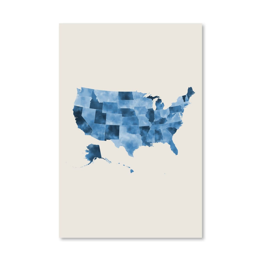 United States of America Watercolor Canvas Art Clock Canvas