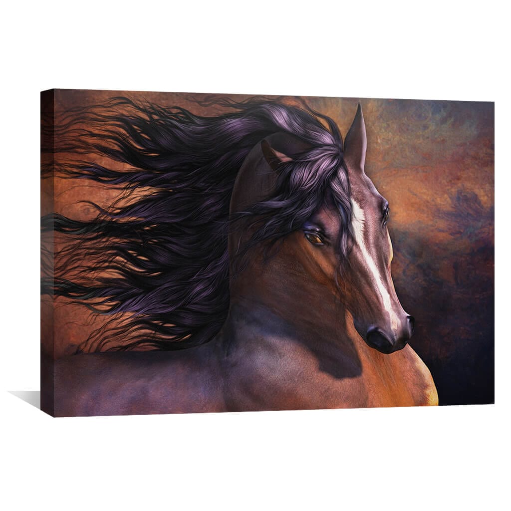 Untamed Canvas Art 45 x 30cm / Unframed Canvas Print Clock Canvas