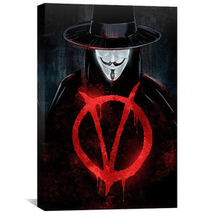 V for Vendetta 2 Canvas Art Clock Canvas