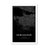 Vancouver Black Map Canvas Art Clock Canvas