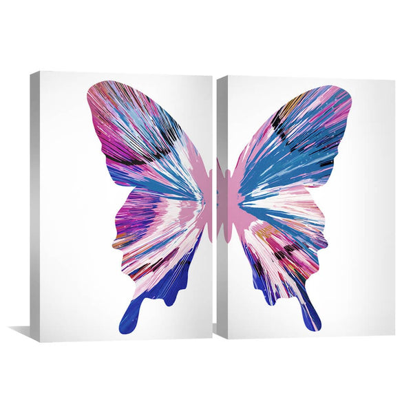 Vibin Butterfly Canvas Art Set of 2 / 30 x 45cm / Unframed Canvas Print Clock Canvas