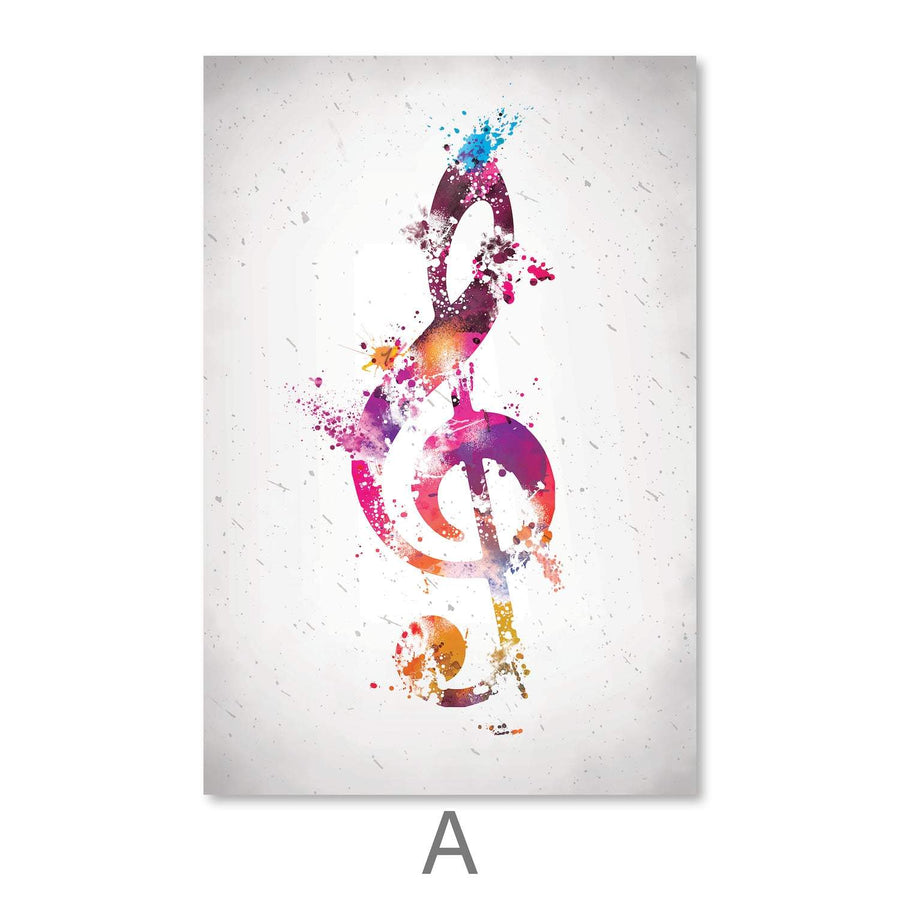 Vibing Musical Notes Canvas Art A / 40 x 60cm / Unframed Canvas Print Clock Canvas