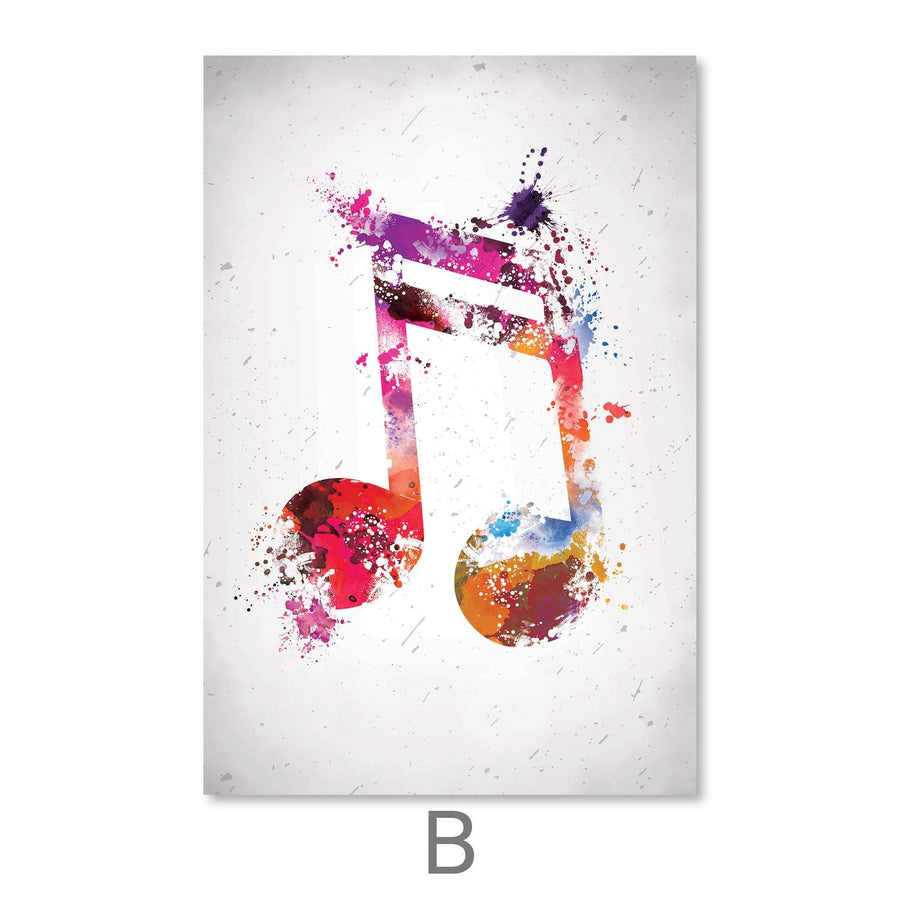 Vibing Musical Notes Canvas Art B / 40 x 60cm / Unframed Canvas Print Clock Canvas