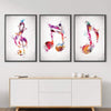 Vibing Musical Notes Canvas Art Clock Canvas