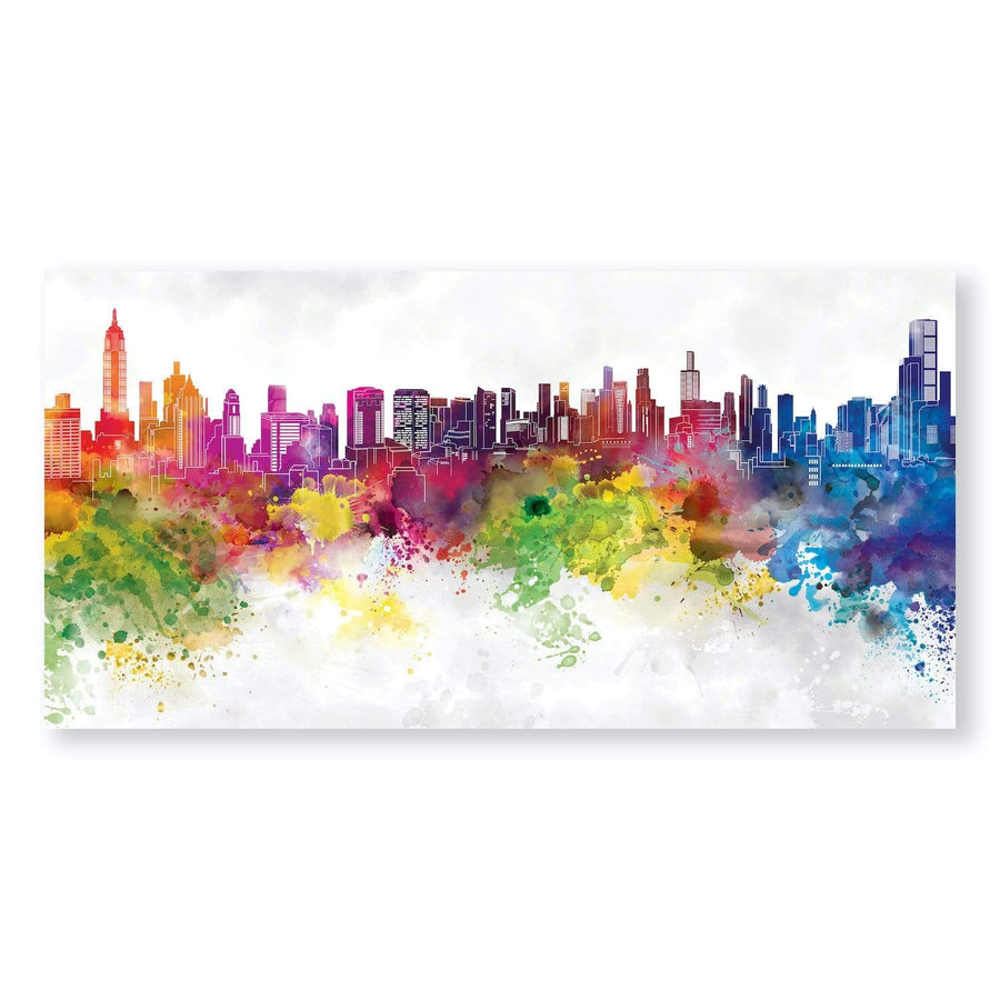 Vibrant City Canvas Art Clock Canvas