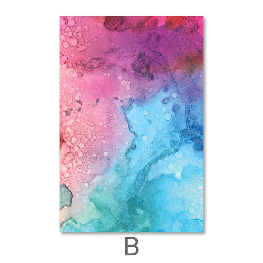 Vibrant Watercolor Canvas Art B / 40 x 60cm / Unframed Canvas Print Clock Canvas