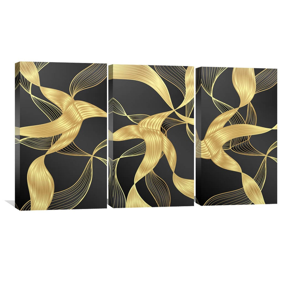 Vibrant Waves Canvas Art Set of 3 / 40 x 60cm / Unframed Canvas Print Clock Canvas