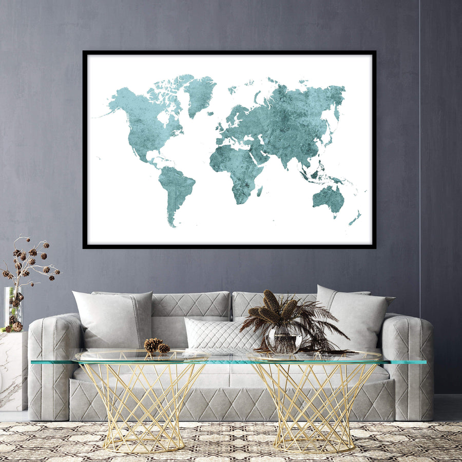 Vibrant World Map Canvas Art Clock Canvas
