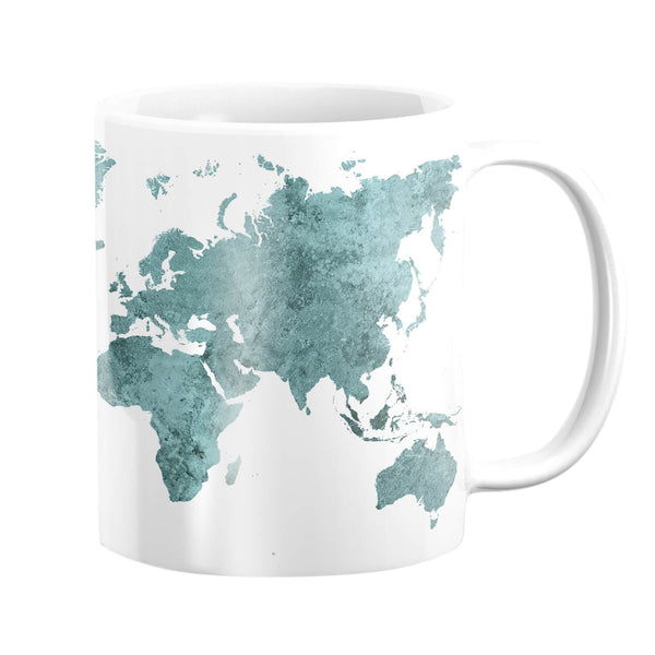 Vibrant World Map Mug Mug White Clock Canvas