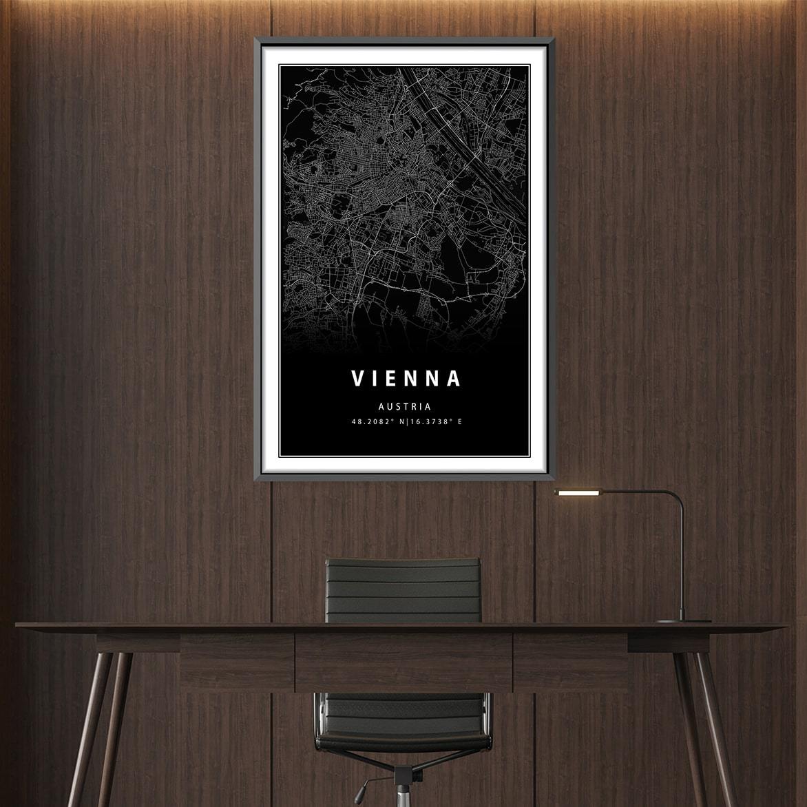 Vienna Black Map Canvas product thumbnail