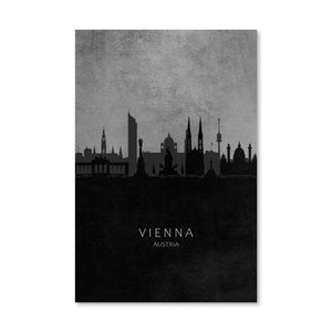 Vienna-Skyline Canvas Art Clock Canvas