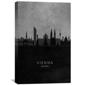 Vienna-Skyline Canvas Art 30 x 45cm / Unframed Canvas Print Clock Canvas