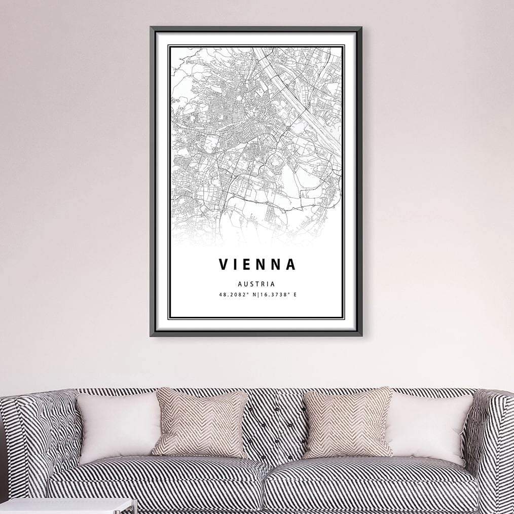 Vienna White Map Canvas product thumbnail