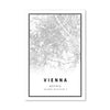 Vienna White Map Canvas Art Clock Canvas