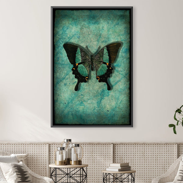 Vintage Butterfly Canvas Art Clock Canvas