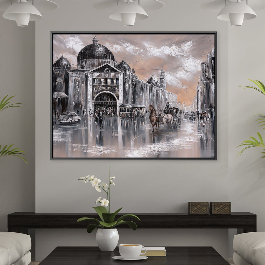 Vintage Flinders Canvas Art 45 x 30cm / Unframed Canvas Print Clock Canvas