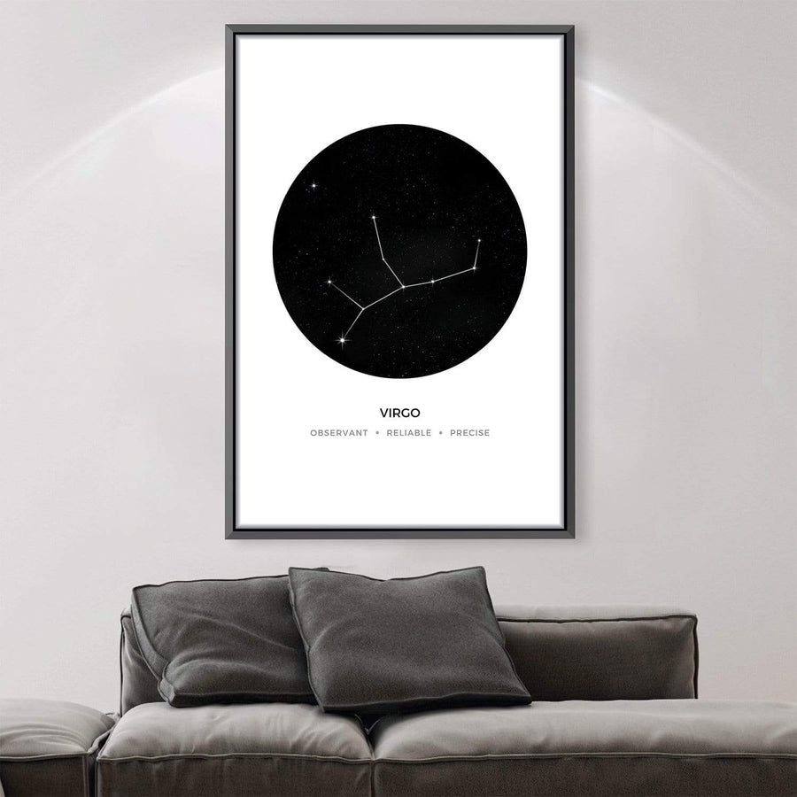 Virgo Traits Canvas Art Clock Canvas