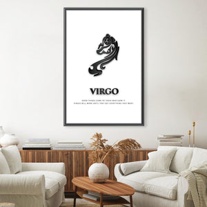 Virgo - White Canvas Art Clock Canvas