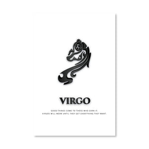 Virgo - White Canvas Art Clock Canvas