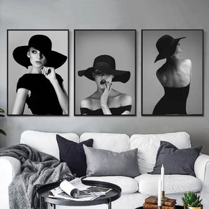 Vogue Woman Canvas Art Set of 3 / 40 x 50cm / No Board - Canvas Print Only Clock Canvas