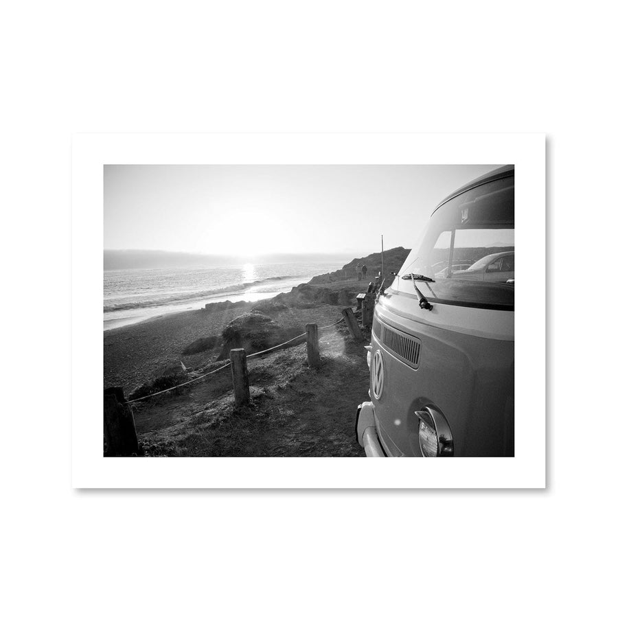 VW By The Beach Print Art Clock Canvas