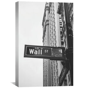 Wall Street Canvas Art 30 x 45cm / Standard Gallery Wrap Clock Canvas