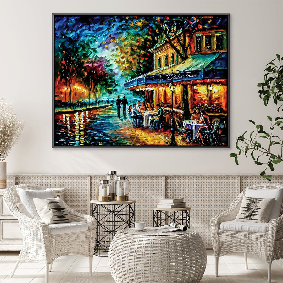 Warm Paris Nights Canvas Art Clock Canvas