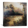 Warm Tones Lake Oil Painting Oil Clock Canvas