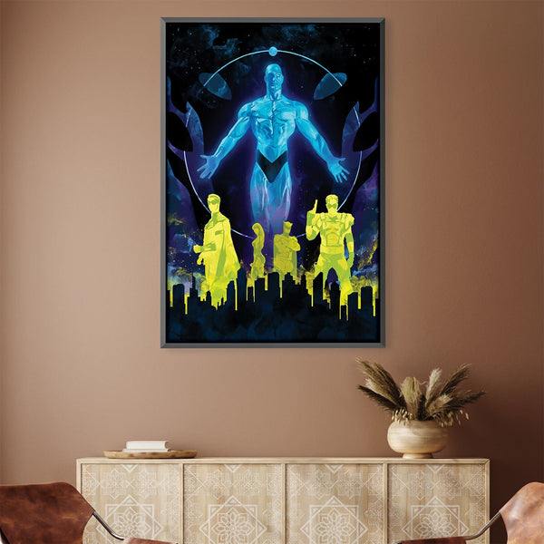 Watchmen Silhouette Canvas Art 30 x 45cm / Unframed Canvas Print Clock Canvas