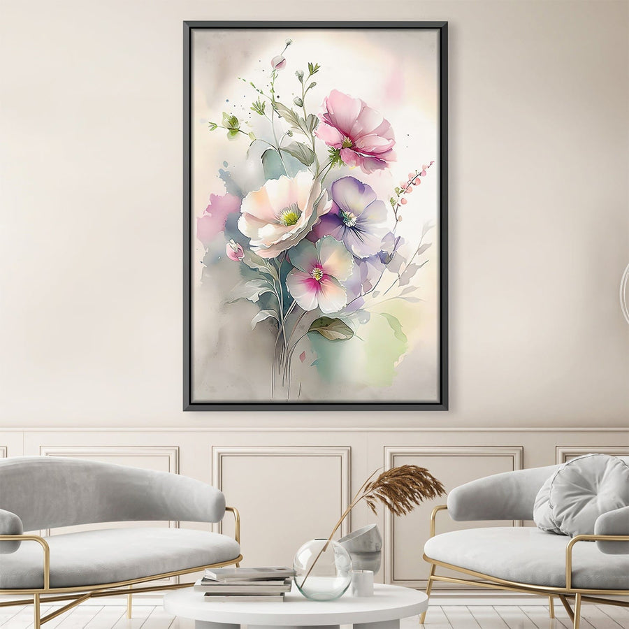 Watercolor Arrangement Canvas Art Clock Canvas