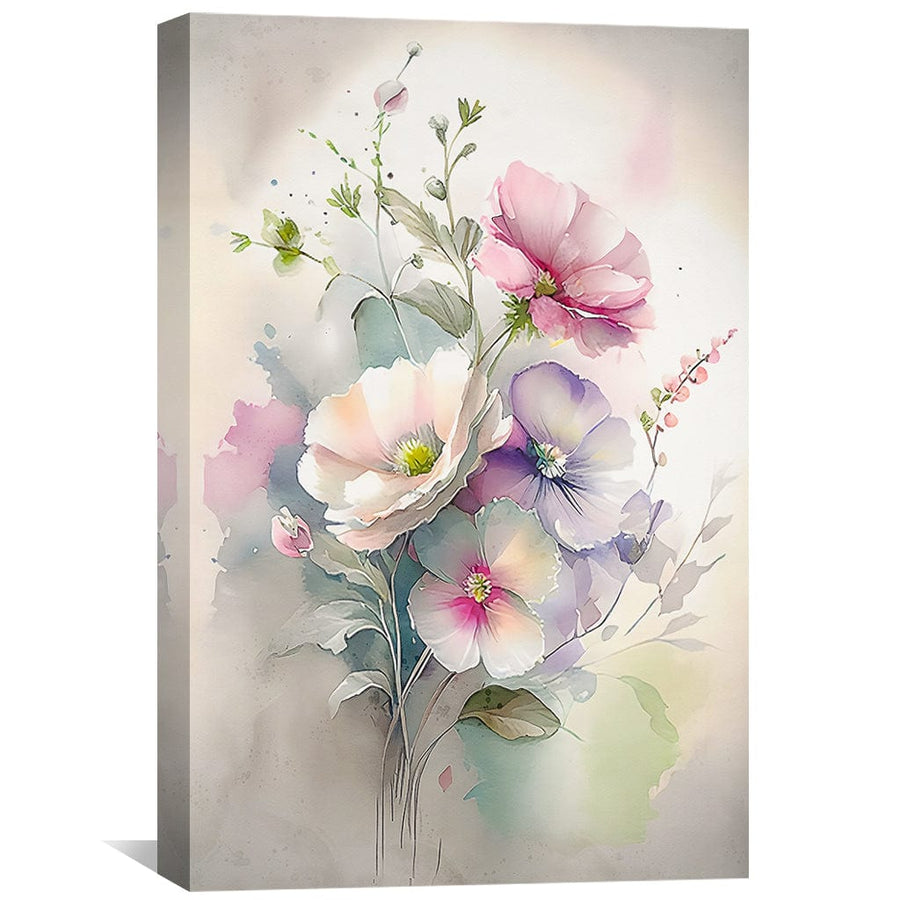 Watercolor Arrangement Canvas Art Clock Canvas