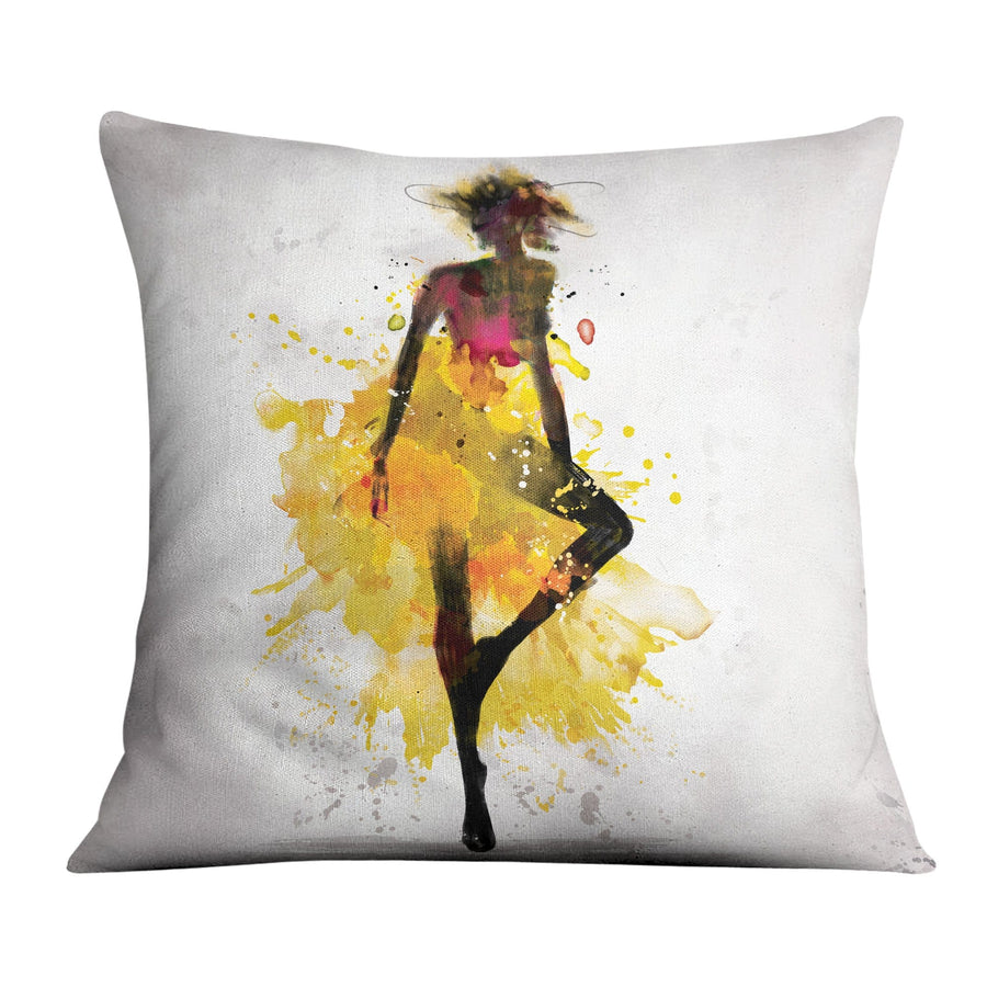 Watercolor Ballerina C Cushion Cushion Cushion Square Clock Canvas