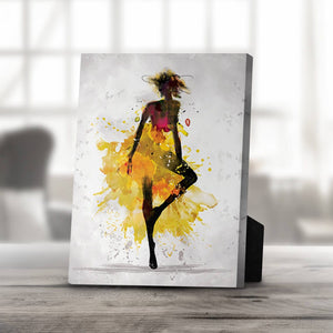 Watercolor Ballerina C Desktop Canvas Desktop Canvas 20 x 25cm Clock Canvas