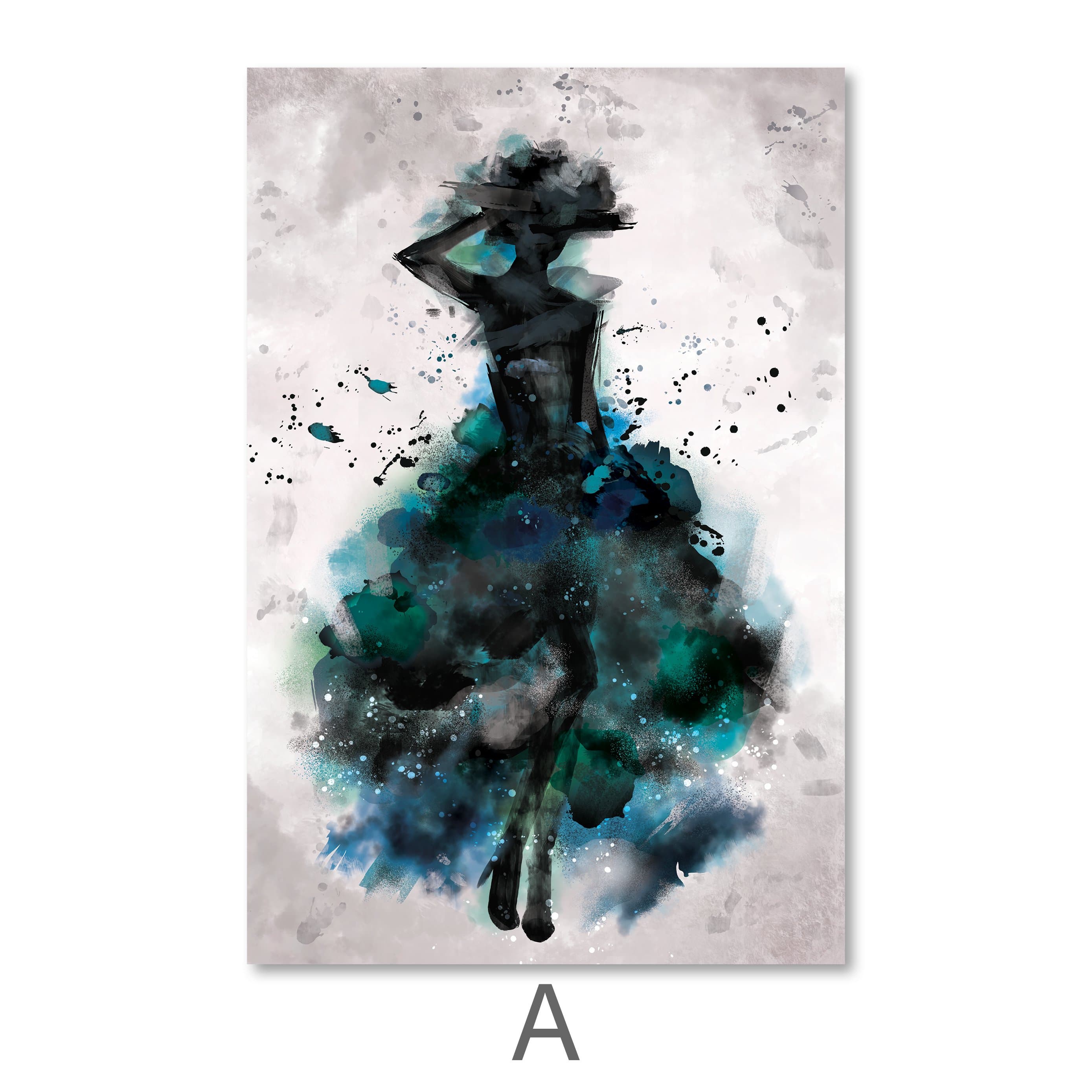 Watercolor Ballerina Canvas Art A / 40 x 60cm / Unframed Canvas Print Clock Canvas