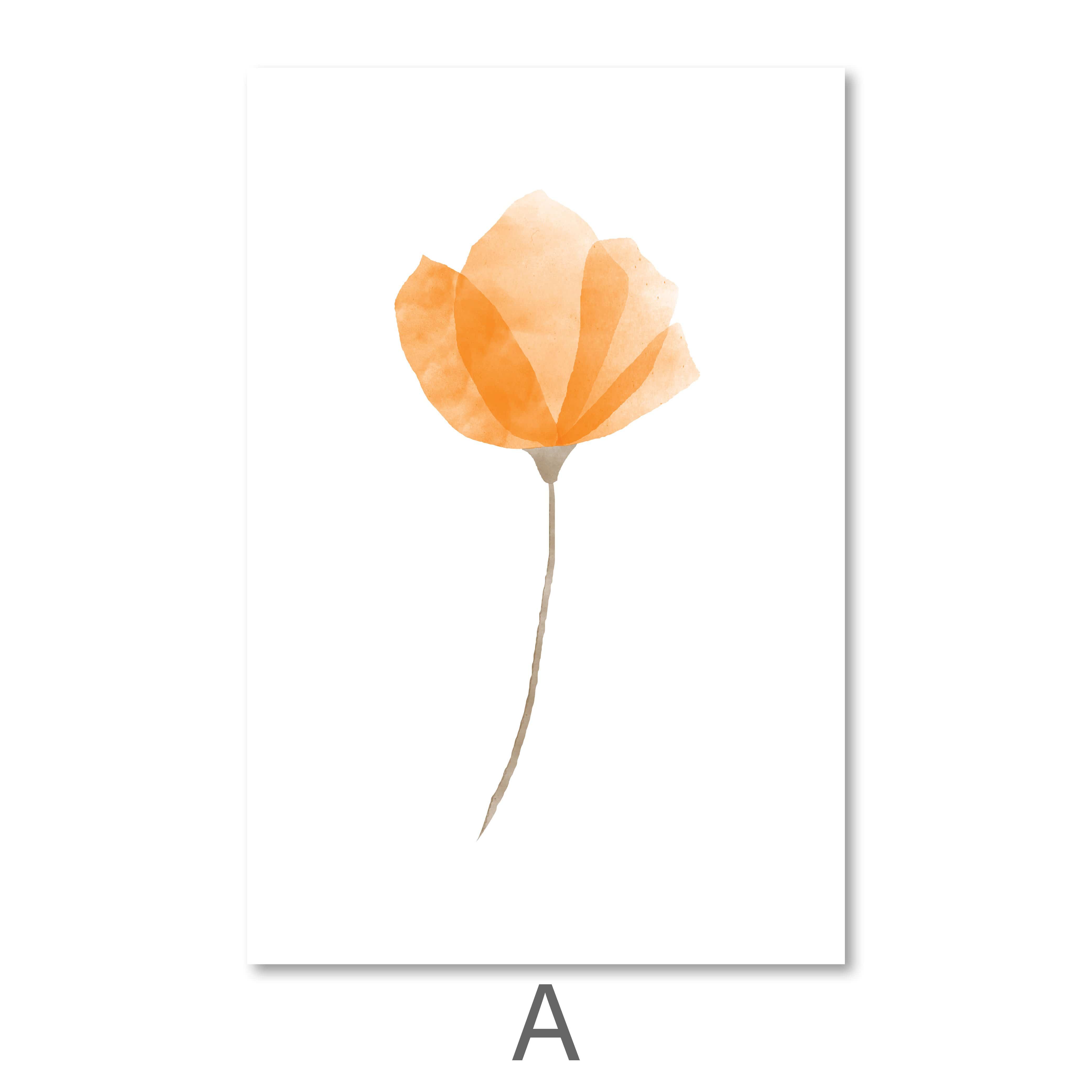 Watercolor Flowers Canvas Art A / 40 x 50cm / No Board - Canvas Print Only Clock Canvas